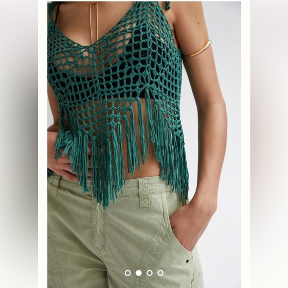 Anthropologie NWT Shoulder-Tie Crochet Vest ONE SIZE. - Picture 2 of 11